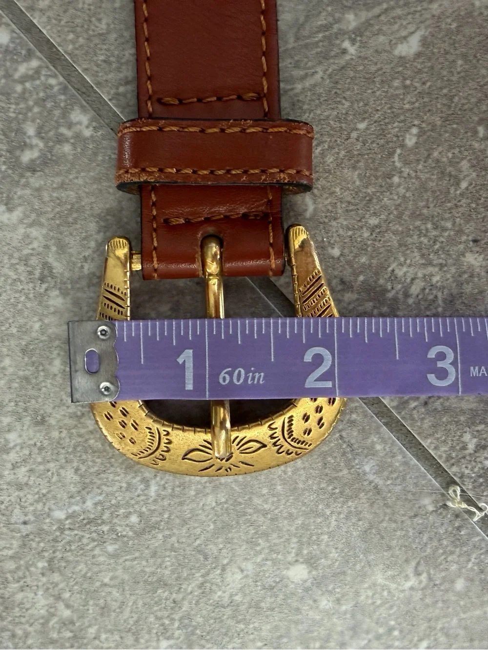 VINTAGE The Limited Genuine Leather Made in Korea Beaded Belt Statement Sz M